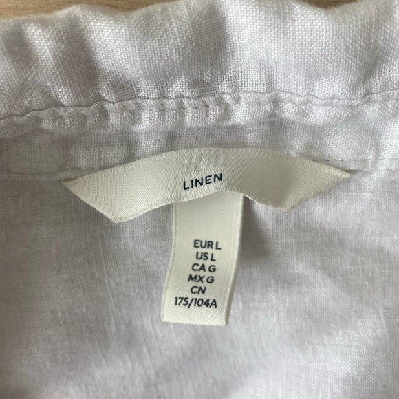 H&M Women’s 100% Linen Shirt Size Large - Picture 2 of 2